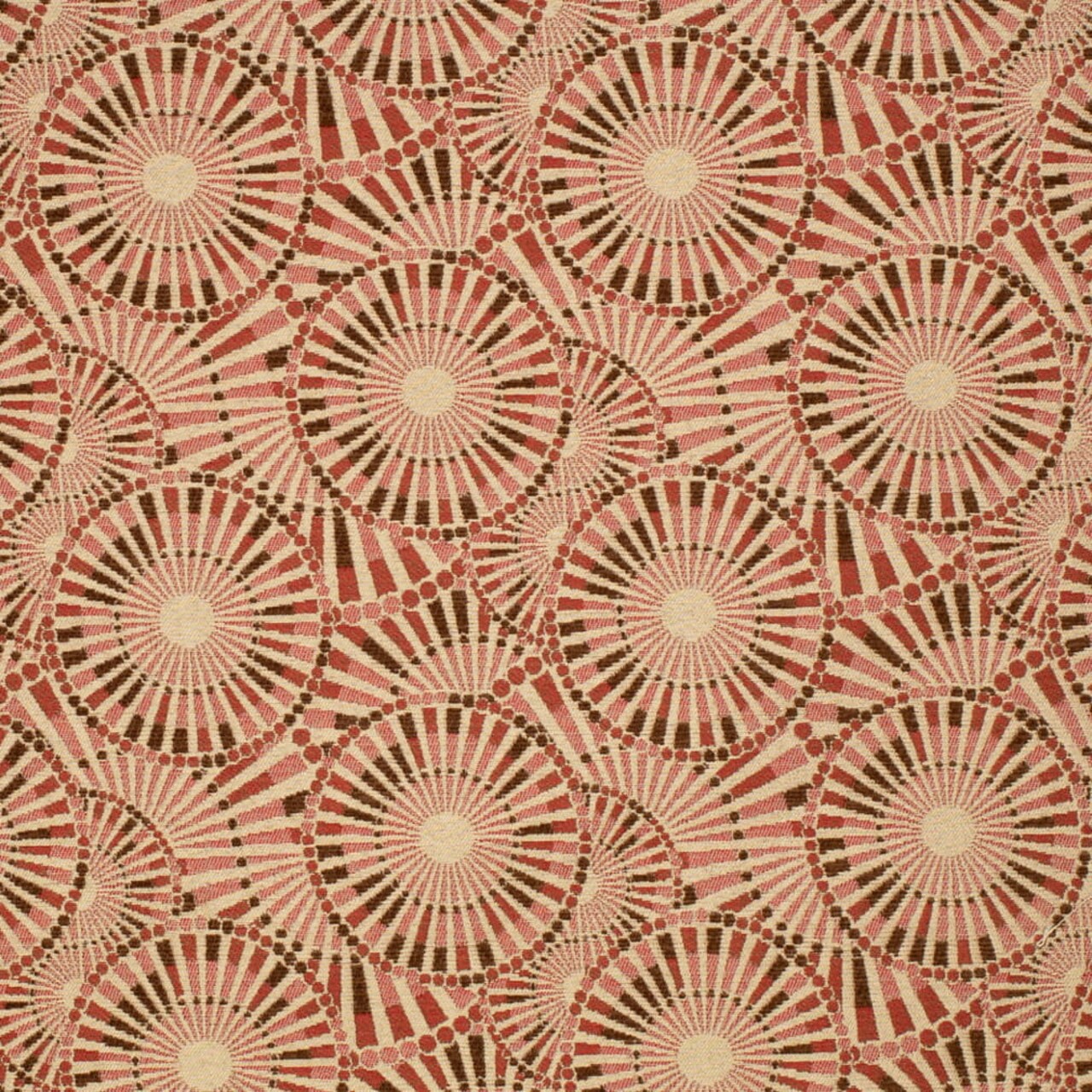Berry - Red Burgundy Abstract Geometric Upholstery Fabric 54 Inches"